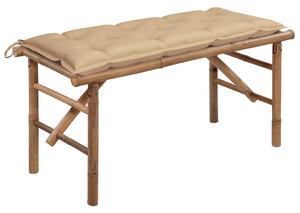 Skládací zahradní lavice s poduškou 118 cm bambus 3063867