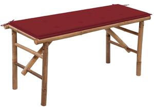 Skládací zahradní lavice s poduškou 118 cm bambus 3063858
