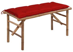 Skládací zahradní lavice s poduškou 118 cm bambus 3063870