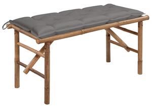 Skládací zahradní lavice s poduškou 118 cm bambus 3063865