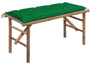 Skládací zahradní lavice s poduškou 118 cm bambus 3063869