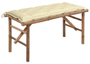 Skládací zahradní lavice s poduškou 118 cm bambus 3063866
