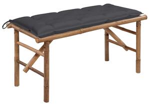 Skládací zahradní lavice s poduškou 118 cm bambus 3063864