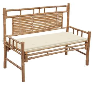 Zahradní lavice s poduškou 120 cm bambus 3063878