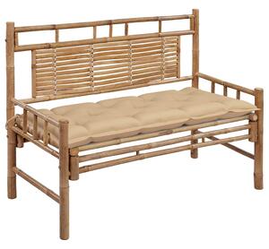 Zahradní lavice s poduškou 120 cm bambus 3063894