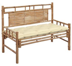 Zahradní lavice s poduškou 120 cm bambus 3063893