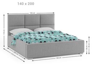 Čalouněná postel NOVATIC 140x200 cm Světle šedá