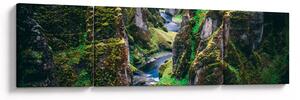 Obraz - Řeka ve skalnatém údolí (170x50 cm)