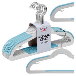 Dětská ramínka KIDSI, sada 10 ks – šedo-modrá