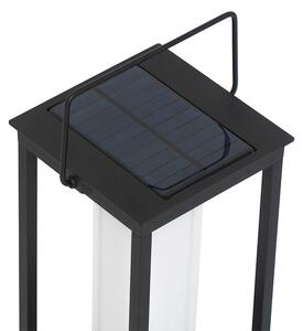 Moderní venkovní lampa černá včetně LED a stmívače solární - Denlu