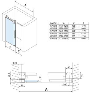 Gelco VOLCANO sprchové dveře 1200 mm, čiré sklo