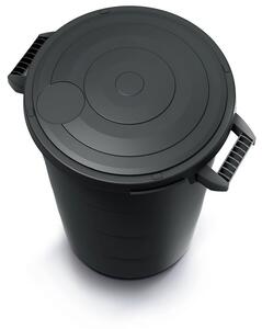 Prosperplast Plastová nádoba s úchyty SMOOTH recyklovaně černá 80l