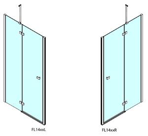 Polysan, FORTIS LINE sprchové dveře do niky 1000 mm, čiré sklo, levé, FL1410L