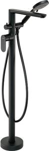 Deante Alpinia, volně stojící vanová baterie se sprchovou soupravou, černá matná, BGA_N17M
