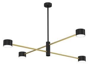 Stropní svítidlo Cross, 4x černé kovové stínítko, b/g, x