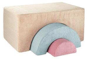 Světle hnědé manšestrové pěnové hřiště 75x49x37 cm Rainbow Montessori – Wigiwama