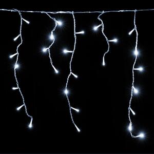 Vánoční řetěz světelný rampouchy LED, studená bílá, 10m