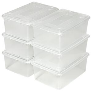 Tectake 401685 úložné boxy plastové krabice sada 6 dílná - průhledná