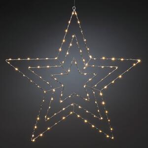 LED dekorativní světlo stříbrná hvězda 66 x 64 cm