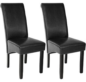 Tectake 401293 2 jídelní židle ergonomické, masivní dřevo - černá