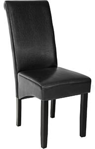 Tectake 400554 jídelní židle ergonomická, masivní dřevo - černá