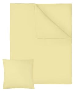 Tectake 401312 ložní povlečení bavlna 200x135cm 2-dílné - žlutá