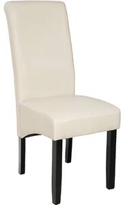 Tectake 400556 jídelní židle ergonomická, masivní dřevo - krémová