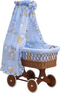 Proutěný košík na miminko s nebesy Scarlett Mráček - modrá Mdum