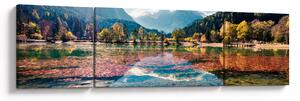 Obraz - Jezero Jasna, Gozd Martuljek, Julské Alpy, Slovinsko (170x50 cm)