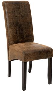 Tectake 401484 jídelní židle ergonomická, masivní dřevo - vintage hnědá