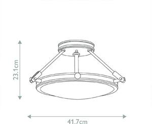 HINKLEY Stropní světlo Collier, černé, Ø 41,7 cm, ocel, sklo, E14, stmívatelný, Černá, Obývací pokoj / jídelna, kov, Venkovský / rustikální