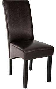 Tectake 400555 jídelní židle ergonomická, masivní dřevo - cappuccino