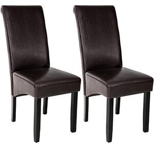 Tectake 401294 2 jídelní židle ergonomické, masivní dřevo - cappuccino