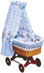 Proutěný košík na miminko s nebesy Scarlett Kulíšek - modrá Mdum