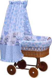 Proutěný košík na miminko s nebesy Scarlett Kulíšek - modrá Mdum