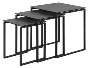 Přístavný stolek KATRINE II černá, set 3 ks