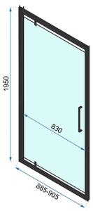 Rea Rapid Swing, 1-křídlé sprchové dveře 90 x 195 cm, 6mm čiré sklo, chromový profil, REA-K5606