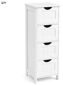 Stojací koupelnová skříňka ALVA, výška 82 cm – bílá