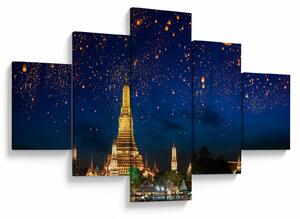 Obraz - Lampióny štěstí, Bangkok (125x70 cm)