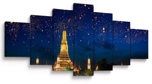 Obraz - Lampióny štěstí, Bangkok (210x100 cm)