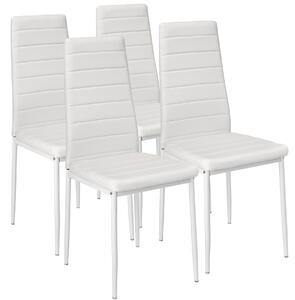 Tectake 401845 4 jídelní židle, syntetická kůže - bílá