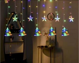 Vnitřní LED světelný vánoční závěs s 5 stromečky, 3m, 138 LED, různé barvy na výběr Barva: Studená bílá