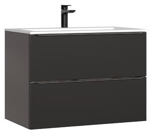 CMD Koupelnová skříňka pod umyvadlo Capri Cosmos 80 cm - dub/černá matná