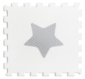 Vylen Pěnové podlahové puzzle Minideckfloor s hvězdičkou Bílý s růžovou hvězdičkou 340 x 340 mm