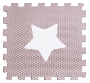 Vylen Pěnové podlahové puzzle Minideckfloor s hvězdičkou Bílý s hnědou hvězdičkou 340 x 340 mm