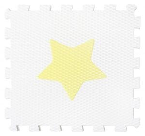 Vylen Pěnové podlahové puzzle Minideckfloor s hvězdičkou Bílý se šedou hvězdičkou 340 x 340 mm