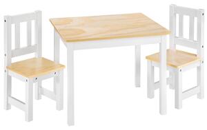 Tectake 402376 dětská sestava alice dvě židle a stůl - bílá