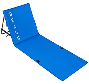 Tectake 402441 plážové lehátko s nastavitelným opěradlem - modrá