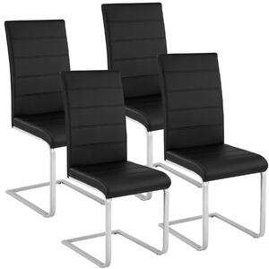 Tectake 402553 4 houpací židle, umělá kůže - černá