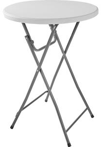 Tectake 402758 barový stolek skládací ocelový ø80cm - bílá